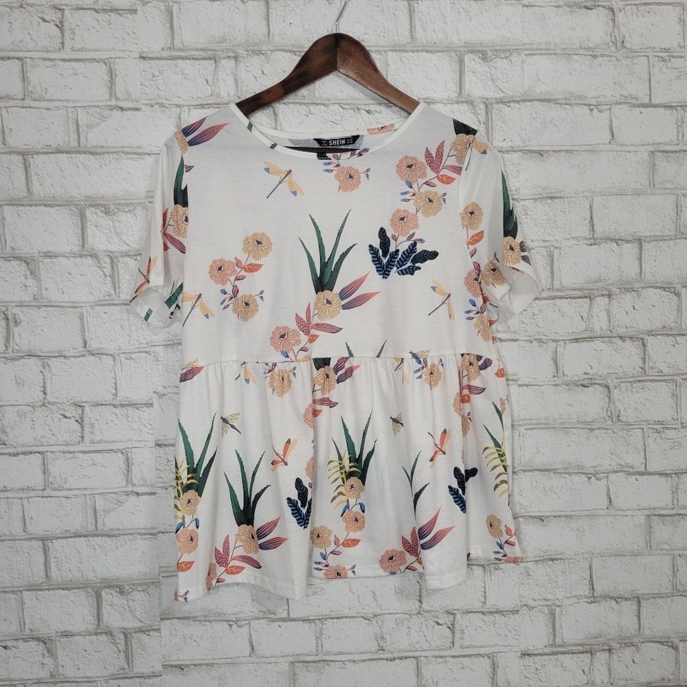 SHEIN floral short sleeve tee